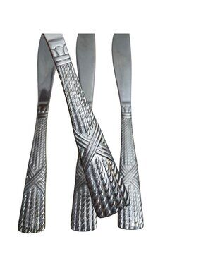 Farberware FRW56 Pattern 4 Dinner Butter Knives Stainless Flatware Glossy Rope X